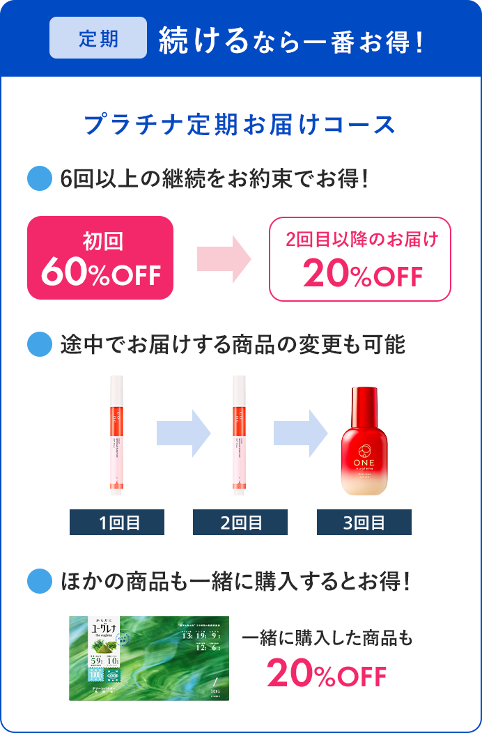 続けるなら一番お得 プラチナ定期お届けコース 初回60%OFF