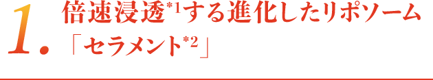 1.倍速浸透*1する進化したリポソーム「セラメント*2」