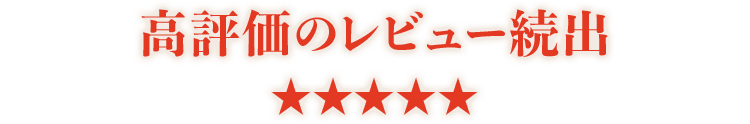 高評価のレビュー続出 ★★★★★