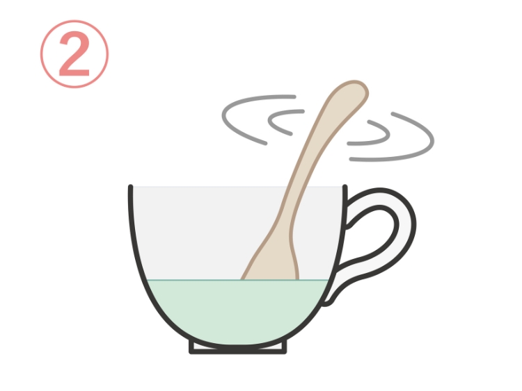 3.すぐに15秒ほどよくかき混ぜてください。