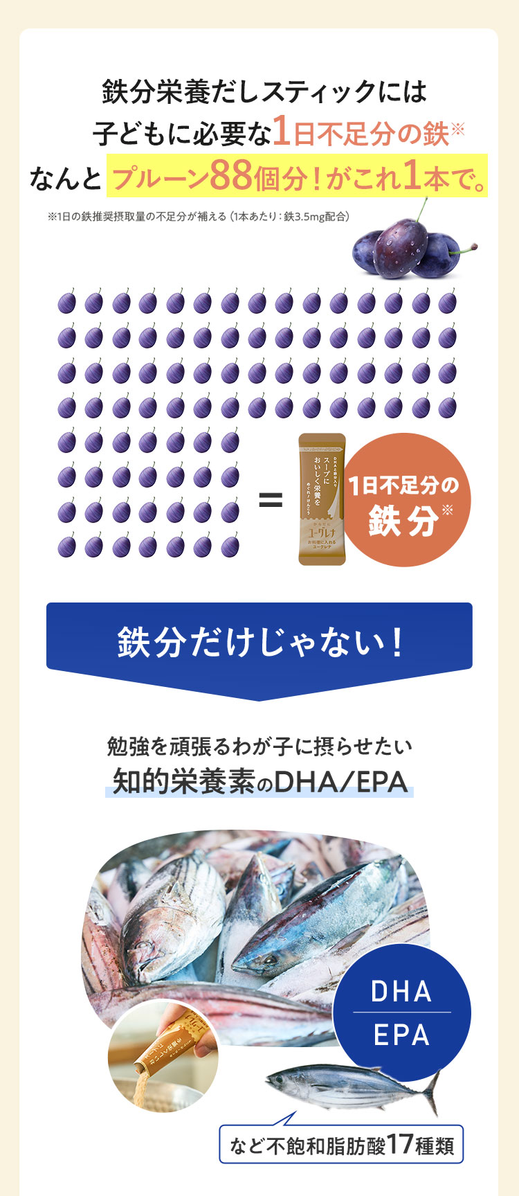 1日分の鉄分が1本でとれる